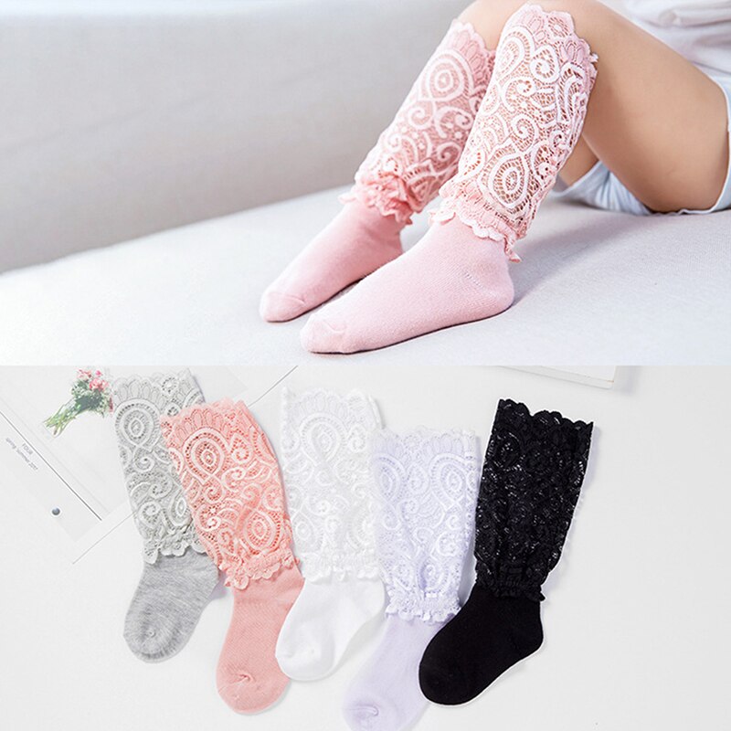 Kanten kniekousen voor meisjes, prinsessenstijl, lange sokken voor peuters, zomersokken voor meisjes, babyjurken, kledingaccessoires