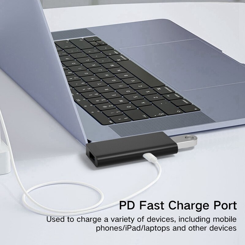 Typ C Zu USB Docking Bahnhof Mit PD Netzteil USB 3,0 Hub Fahrer Laptop Mit 2 USB 3,0 Häfen 1 PD Hafen