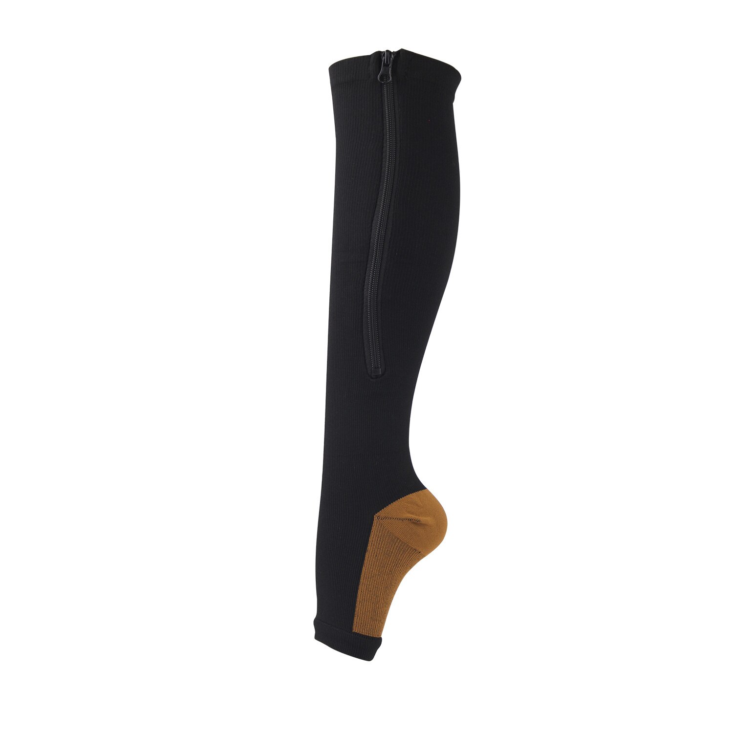 HYSAIXIA Calzini a compressione Calzini compressivi a pressione per polpaccio con cerniera Open-toe Tinta unita Uomo Donna Non coprire le dita dei piedi Calzini con zip: S / Blu