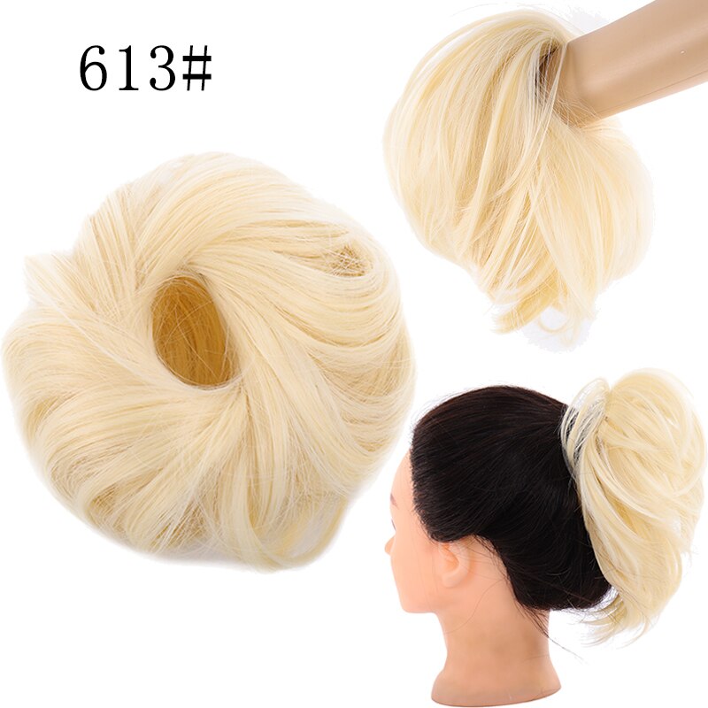 JINKAILI-Chignon à donuts souple élastique | Chignon synthétique en forme de toupet, chouchou enroulé pour Extension queue de cheval pour femmes: 4/27HL