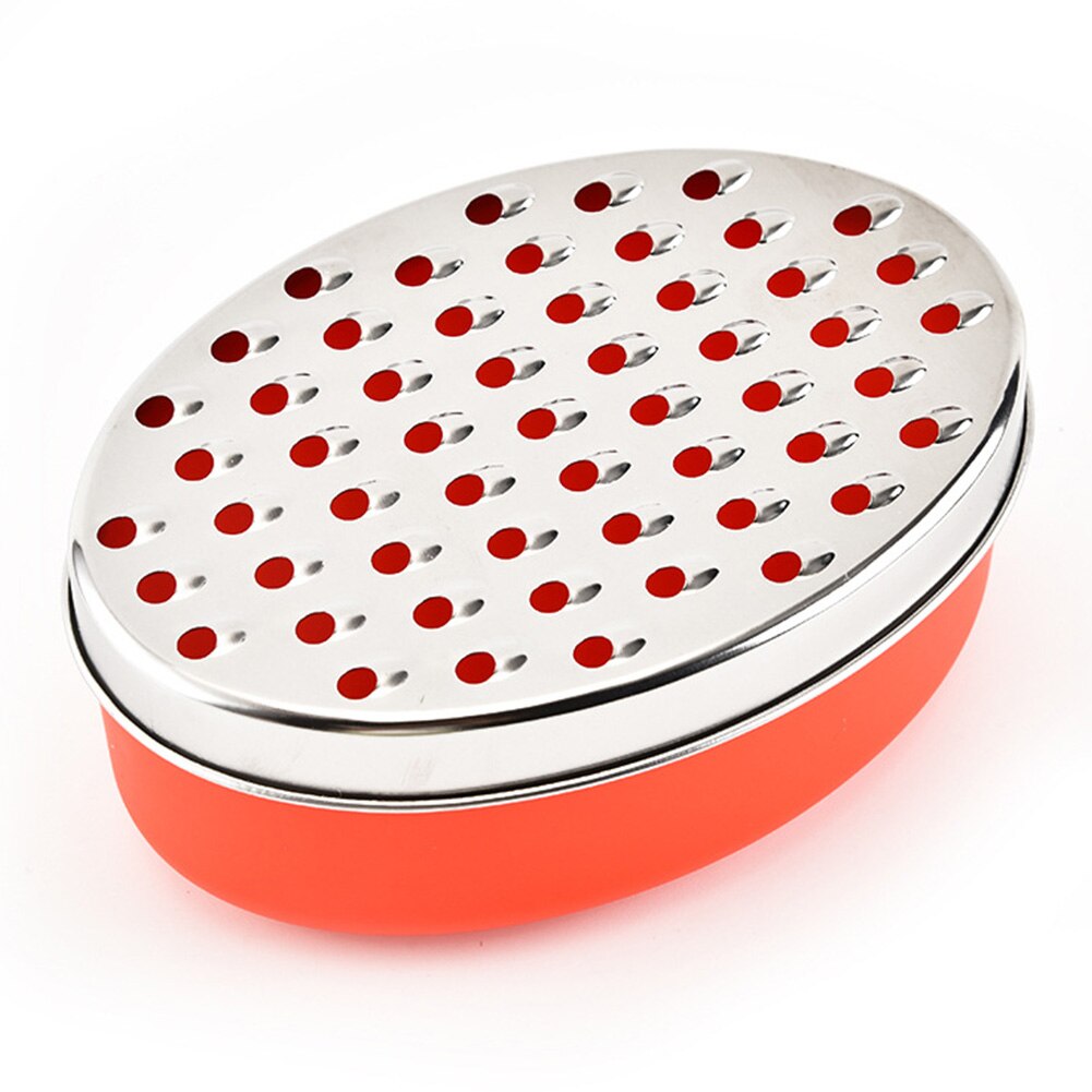 Kitchen Multifunctional Vegetables Cheese Grater Container Stainless Steel Slicer Oval Box Easy Clean Practical Fruits Efficient