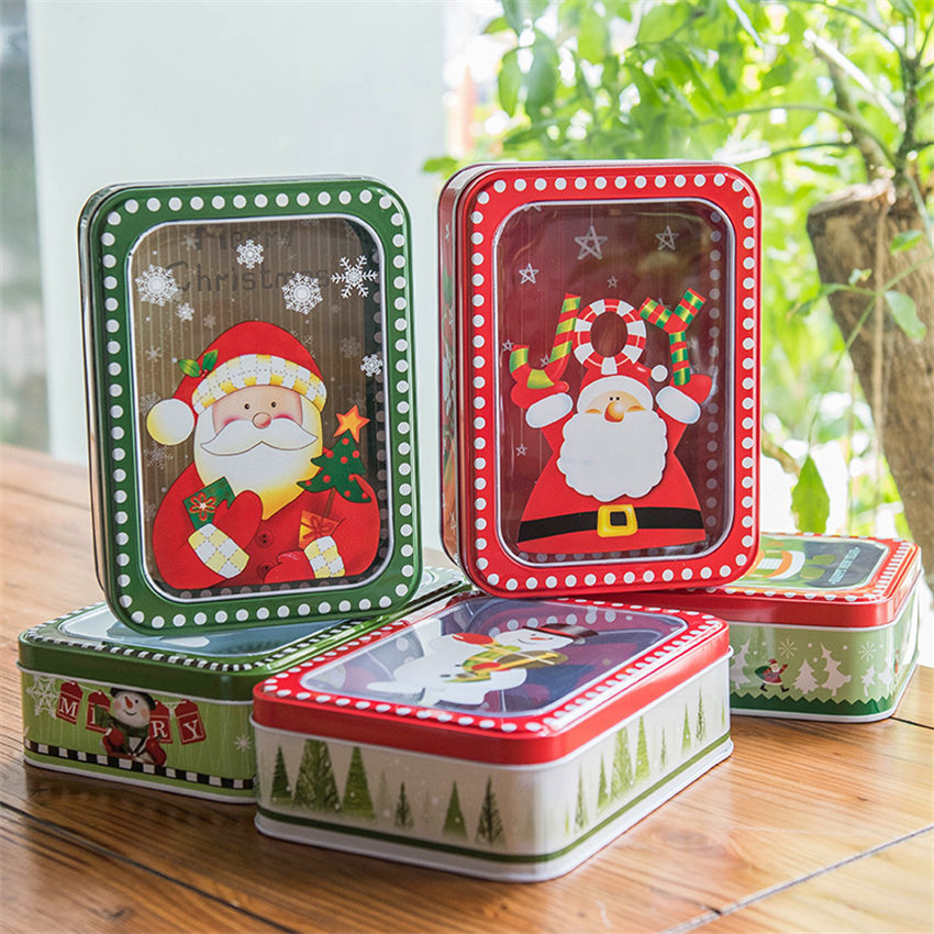 Emballage de noël en fer, boîte à bonbons, joyeux noël, bonhomme de neige, fête, décoration de bonbons Cookies faits à la main