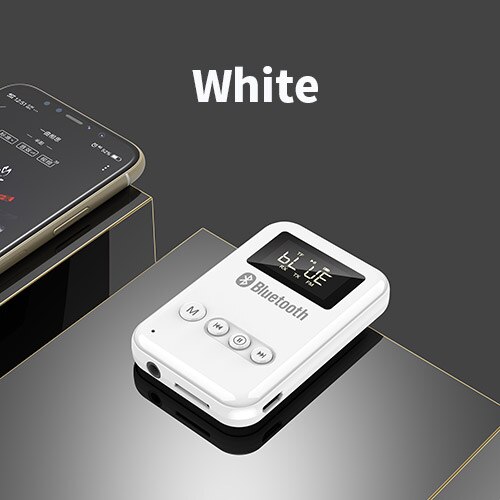 Tebe LCD Bluetooth Empfänger Absender Audio- Adapter Drahtlose Auto FM Sender Wagen Bausatz Unterstützung TF Karte Spielen für PC: weiß