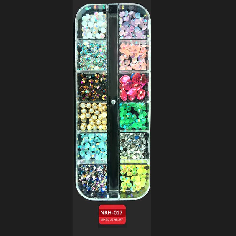 Neue Nagel Kunst Dekorationen 3D Kristall AB Strass Nagel Steine Charme Edelsteine Perle DIY Gold Silber Niet NäGel Schmuck Zubehör: 017