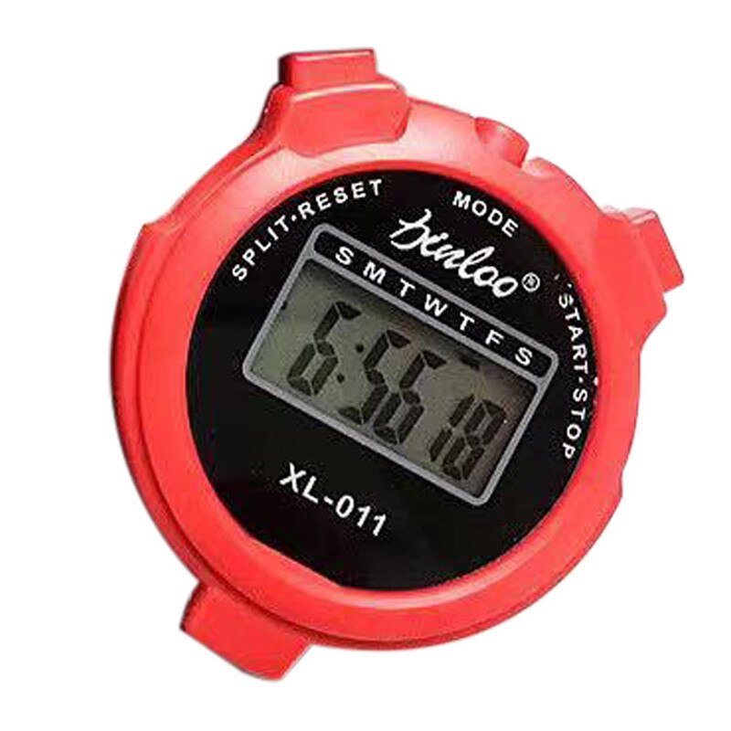 Multifunktionel digital lcd sport stopur elektronisk stopur kronograf timer tæller alarm sport ure fitness tilbehør: Rød