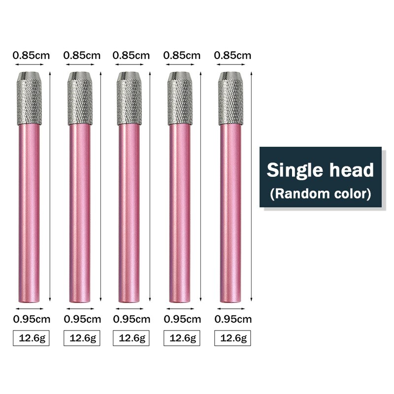 Single/Dual Head Pencil Extender Holder Adjustable Round/Triangle/Hexagonal Pencils Connect Penholder Metal/Wood Extension Rod: Metal-single-5pcs