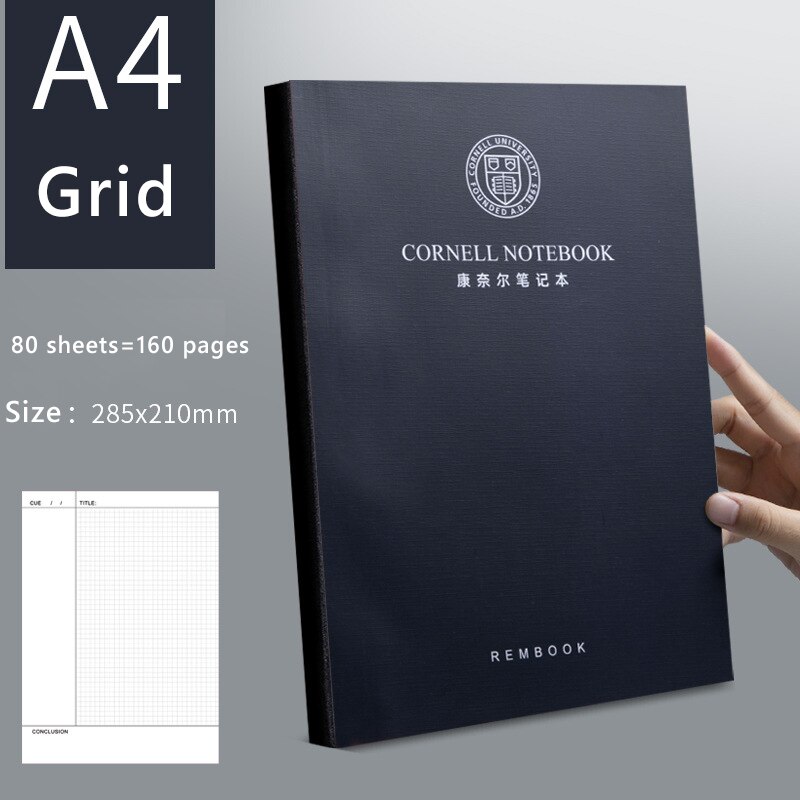 Cornell Notebooks Horizontal Line Grid Page A4 Thickened Large Super Thick Book Diary Planner Mind Map Stationery For Study Work: 07