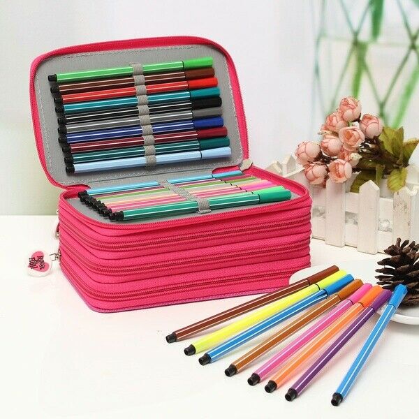 72 Slots Große Farbige Bleistift Fall Bleistift Halter Organizer Aquarell Oxford Stoff Bleistifte Tasche Box Schule Schreibwaren