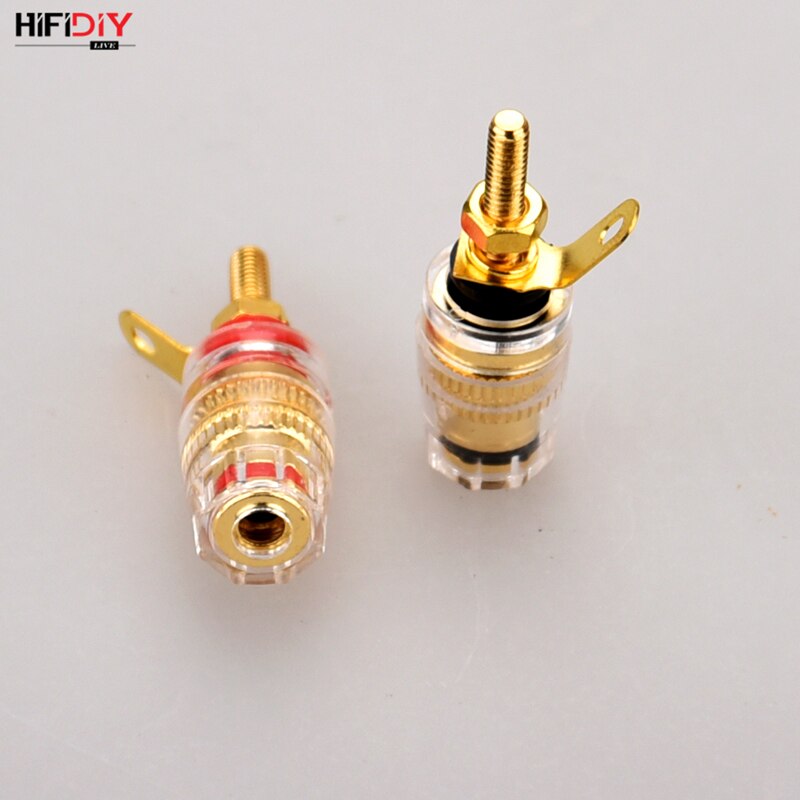 HIFIDIY LIVE 2 uds DIY altavoz terminal Conector de Enlace post HIFI amplificador puro cupper chapado en oro Banana socket tamaño pequeño