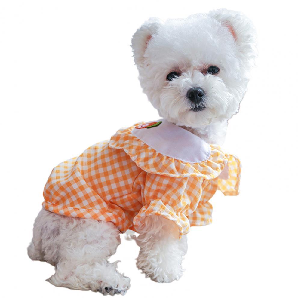 Leuke Hond Vest Mooi Uitziende Polyester Hond Shirt Grid Wortel Konijn Hond Shirt Voor Bruiloften Hond Shirt: Oranje / S