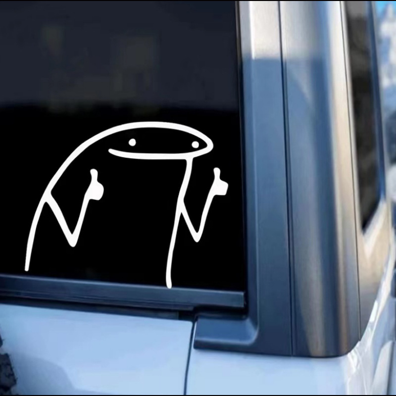 Reflective car stickers thumbs up stickers cartoon characters car stickers line pull glass car stickers