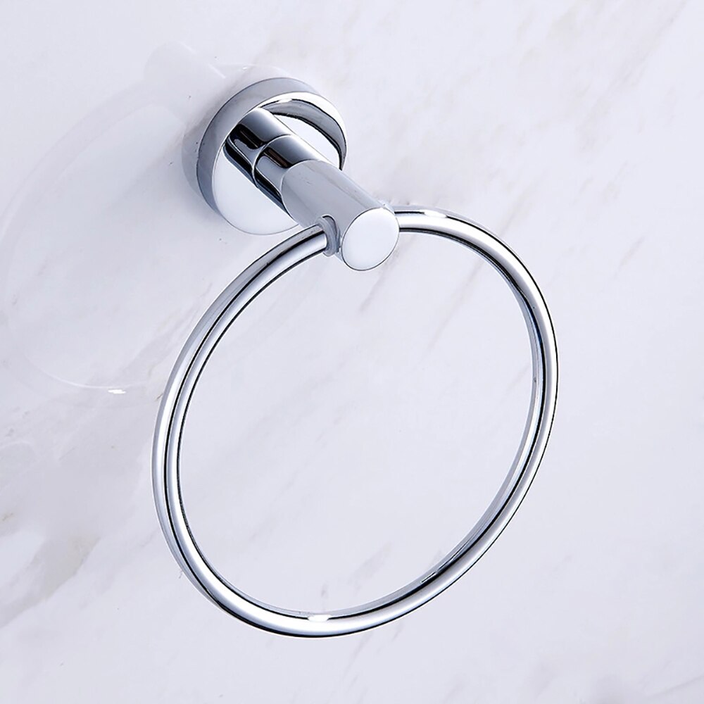 Edelstahl Runde Stil Wand-Montiert Handtuch Ring Halter Hanger Badezimmer