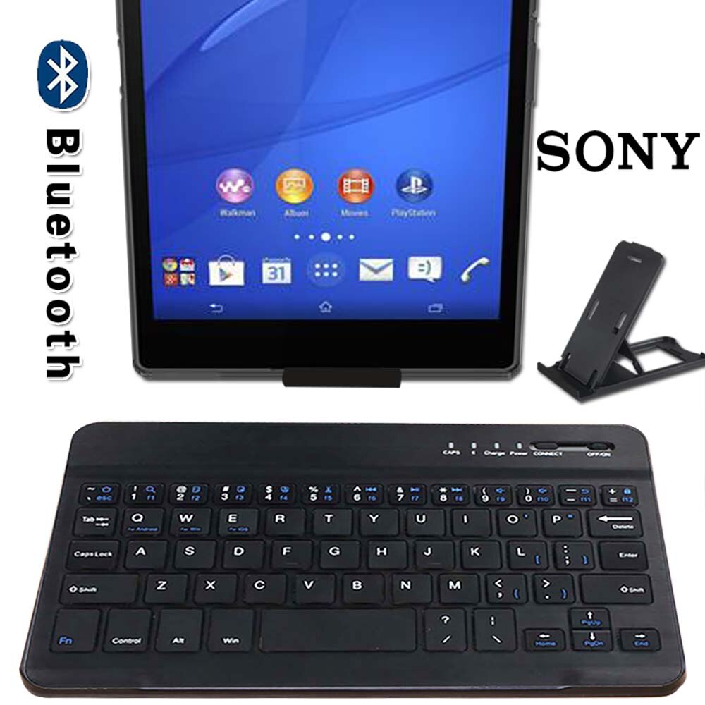 Wireless Keyboard Bluetooth Keyboard for Sony Xperia Z3 8.0 Inch Tablet Ultra Slim Rechargeable Keyboard for Android Ios Windows