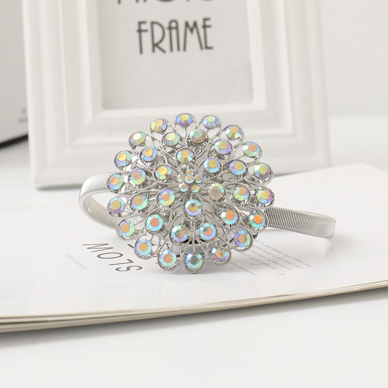 1pcs Flower Shape Rhinestones Magnet Curtain Tieback Magnetic Curtains Buckle Window Screening Ball Clip Holder Home Accessories: B