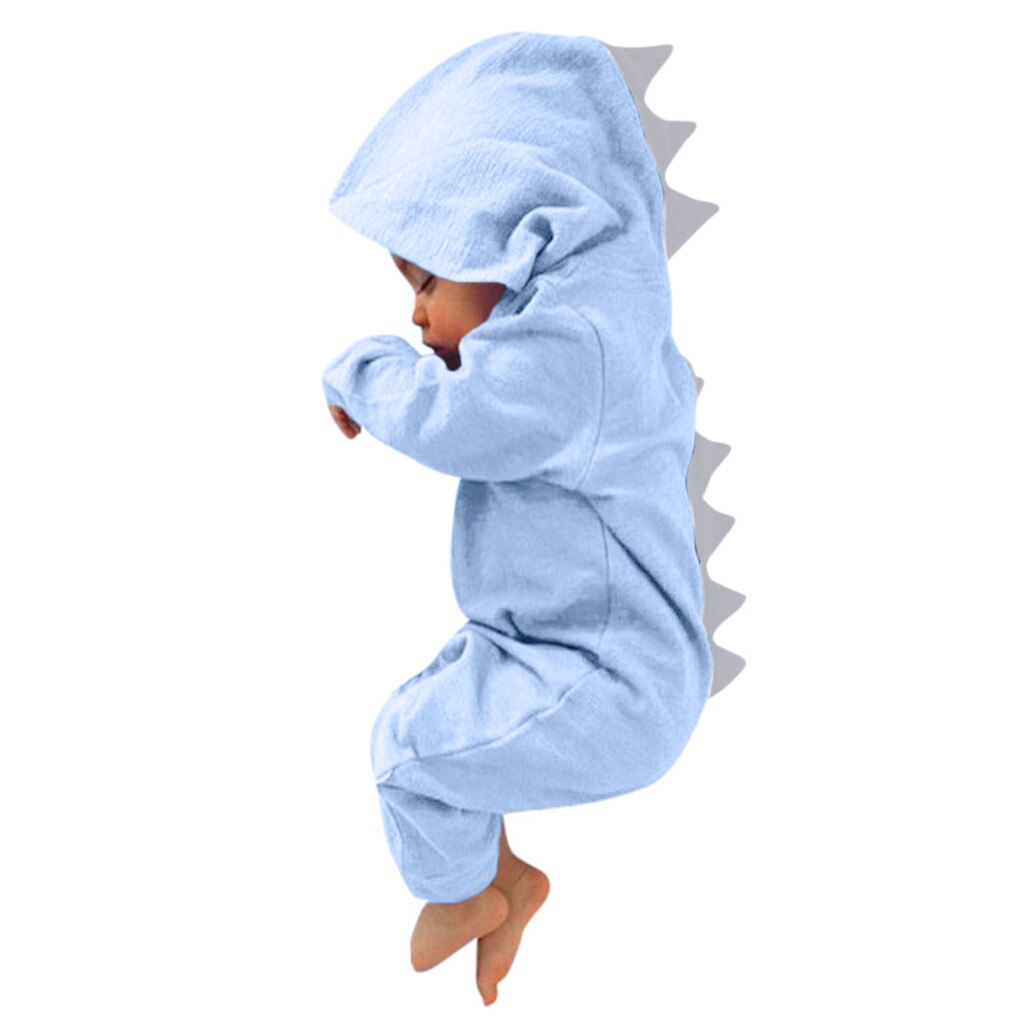 Vêtements pour bébés, combinaison modèle modèle vêtements décontractés, barboteuse dinosaure, à capuche, pour garçons et filles, combinaison animaux mignonne: Bleu / 3M