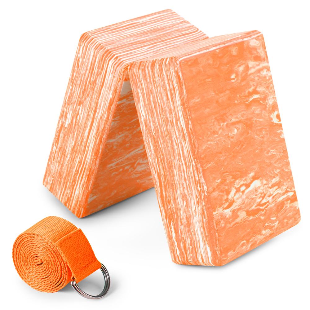 2 stk eva-kamuflasje med høy tetthet yoga murstein antiskli anti-stress trening fitness yoga blokk pilates nybegynner 23cm*7.5cm*9cm: Oransje