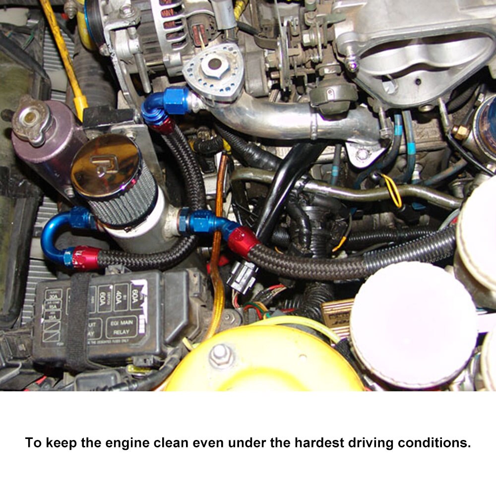 Universal Aluminum 0.5L Oil Breather Oil Catch Can Oil Reservoir Catch Can Tank with Breather Filter