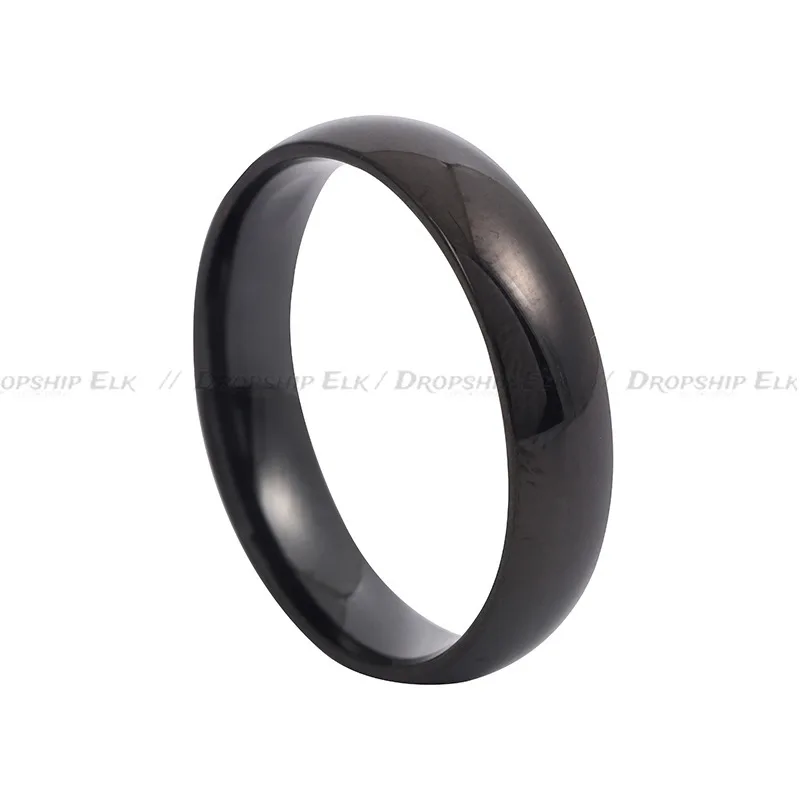 Anillo de acero de titanio, anillo exquisito de acero inoxidable para parejas lisas con arco de 4mm, joyería
