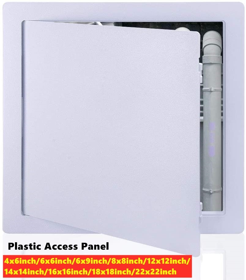 Plastic Access Panel for Drywall Ceiling Multi-size Reinforced Plumbing Wall Access Doors Removable Hinged White