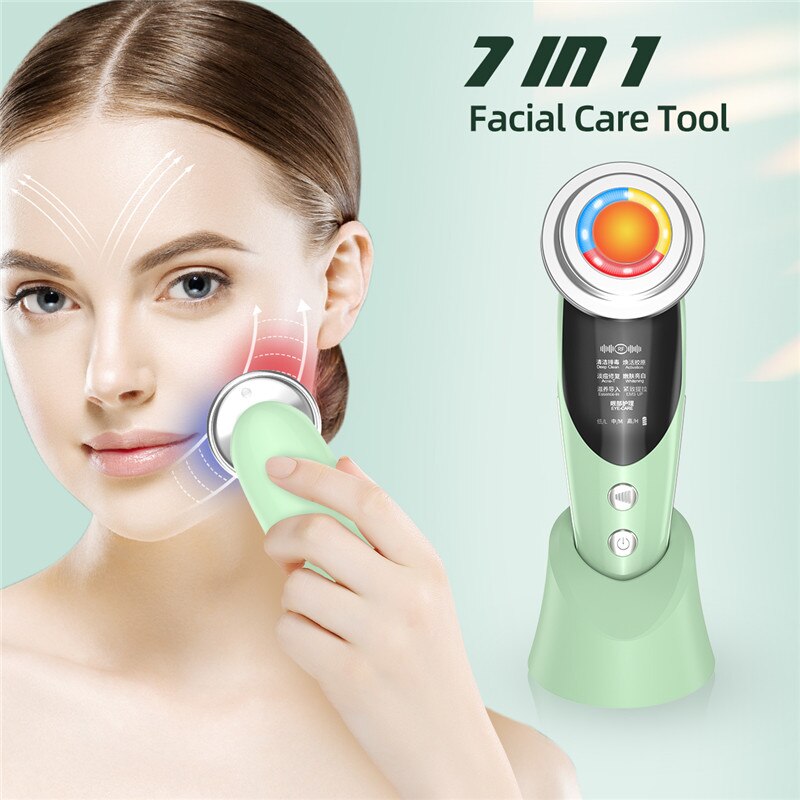 CkeyiN Radio Frequency Face LED Massager Skin Rejuvenation Whitening EMS Photon Lifting Micro-Current Face Lifting Anti-Wrinkle