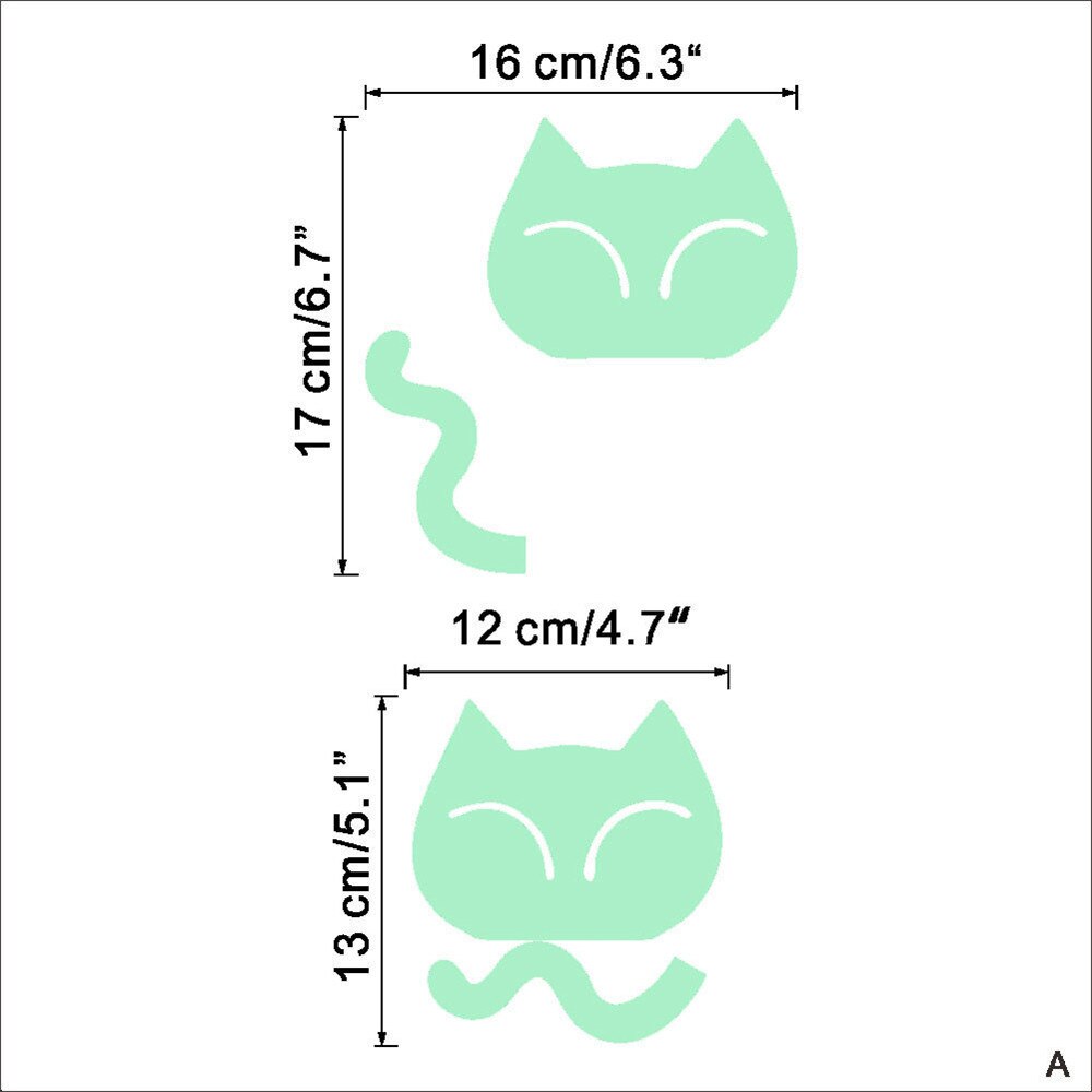 Cute Kitten Cat Luminous Noctilucent Glow Switch Wall Sticker Home Switch Stickers: D