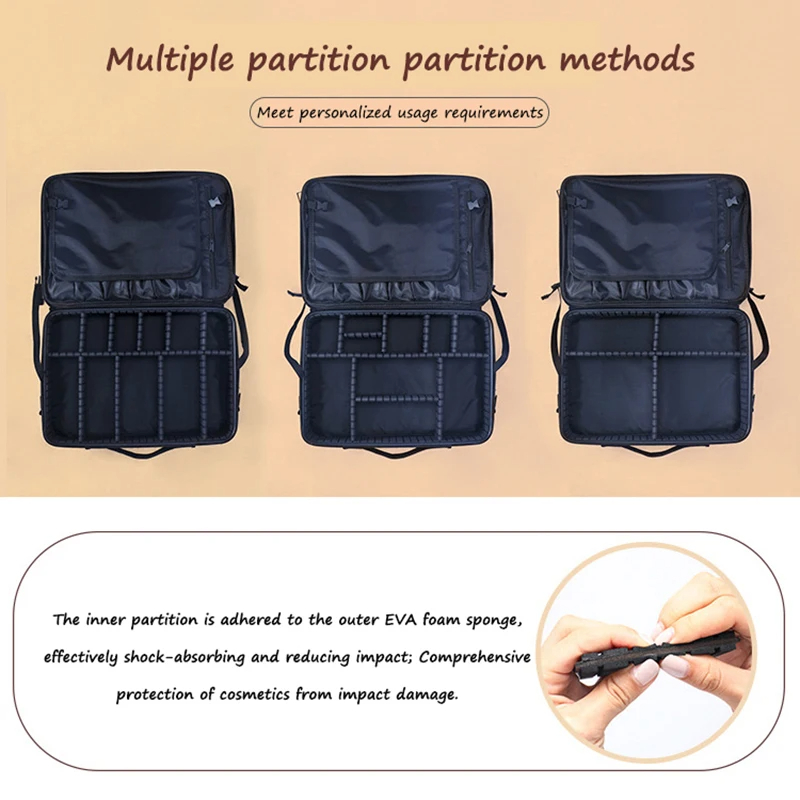 Estuche de maquillaje para mujer, caja de herramientas de belleza para uñas de gran capacidad, organizador de cosméticos, maletas para cajas de almacenamiento de maquillaje