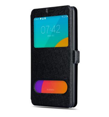 Ledertasche Für Gionee M6 GN8003 Fällen Schnelle Antwort Sichtfenster Flip Standplatz-abdeckung für M6/M6 Plus Telefon Fall Taschen Thin Holster: m6 plus / Black