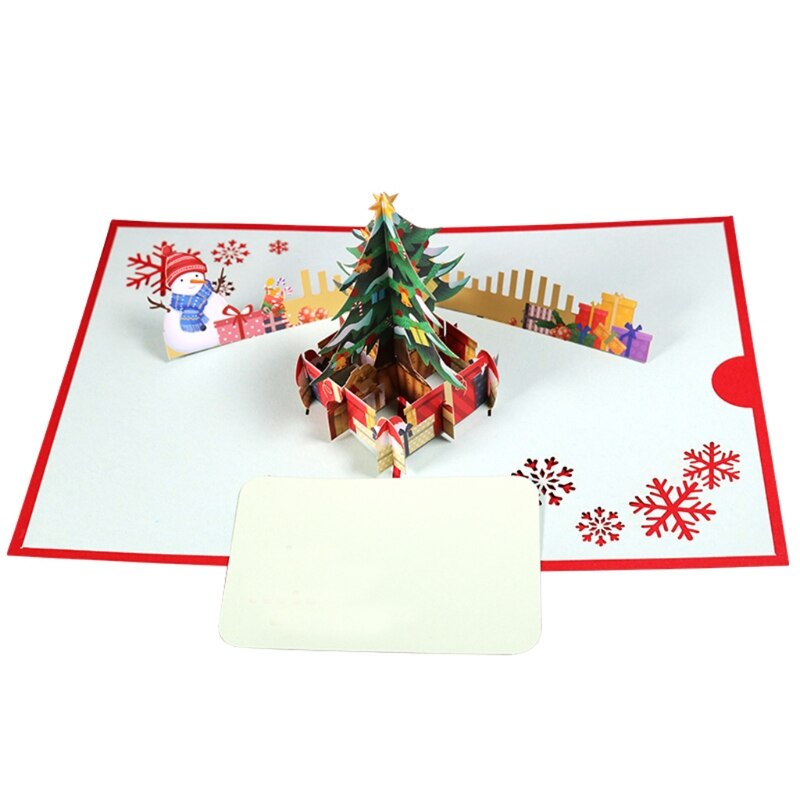 3D Pop-up Christmas Tree Santa Greeting Card Xmas Year Postcards Invitations: 1