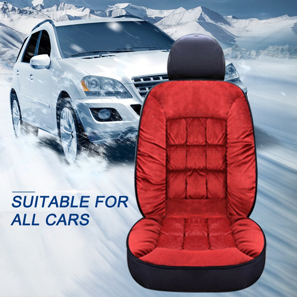 Universal Plush Car Seat Cover Warm Lattice Style Auto Front Back Backrest Seat Cushion Pad Car Winter Interior 4 Seasons 2pcs