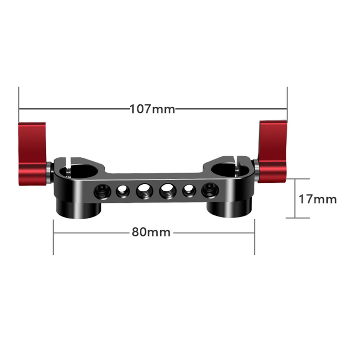 15mm Rail Dual Rod Clamp Mount 1/4 "-20 Draad Knop Schroef voor DSLR Camera Rig Kooi Grondplaat Lens Ondersteuning Fotografie Systeem Kit: green