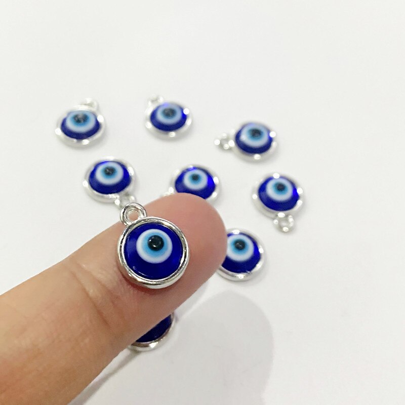 10 Stuks Leuke Mini Hars Turkse Evil Eye Charms Lucky Demon Oog Ketting Hangers Diy Accessoire Voor Sieraden Maken: Default Title