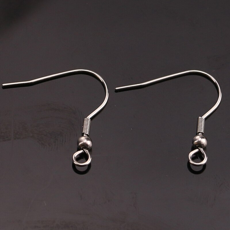 50 Stks/partij Goud Staal Tone Anti-Allergeen Roestvrij Staal Chirurgisch Staal Earring Haken Voor Oorbel Maken Accessoires Hand Made: Silver