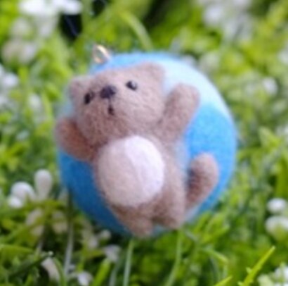 Gato kit de agujas de punto para lana de fieltro de aguja colgante artesanal bordado DIY hecho a mano