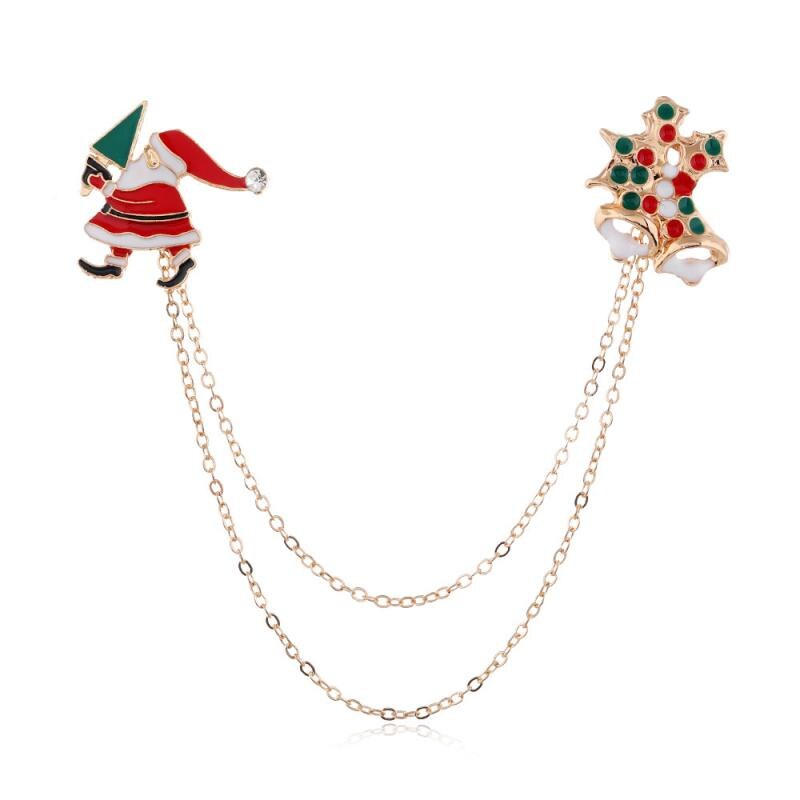 Navidad broches familiares artista luces Pines de esmalte placas de dibujos animados conjunto de joyas Santa Claus Xams Gif: 05