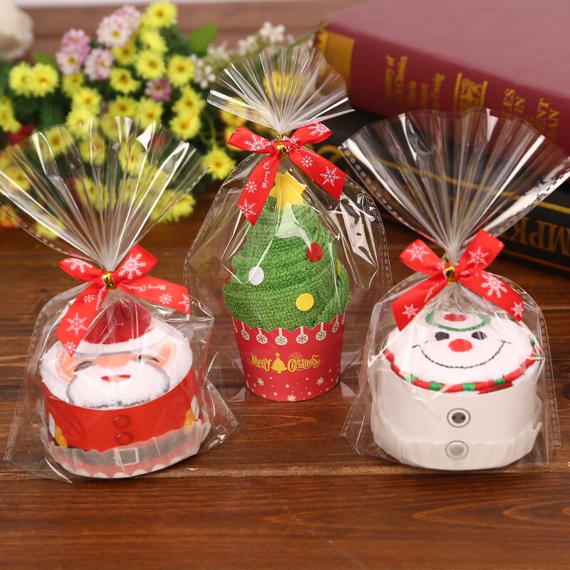 Merry Christmas Towel Christmas Tree Santa Claus Snowman hand face towels for kids 2 piece