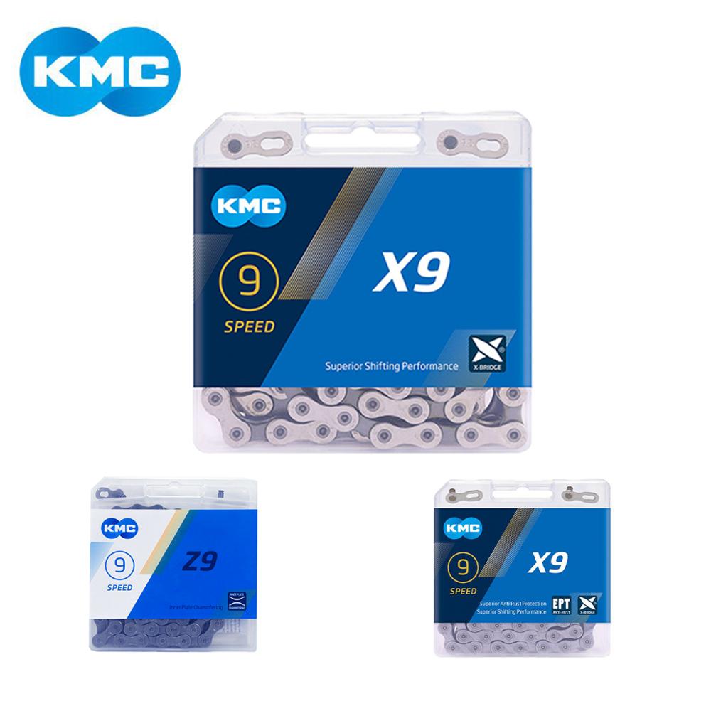 KMC X9 X9.93 X9EPT Z9 MTB Road Bike Silver Chain 116L 9Speed Bicycle Chain Magic Button Mountain With Original box