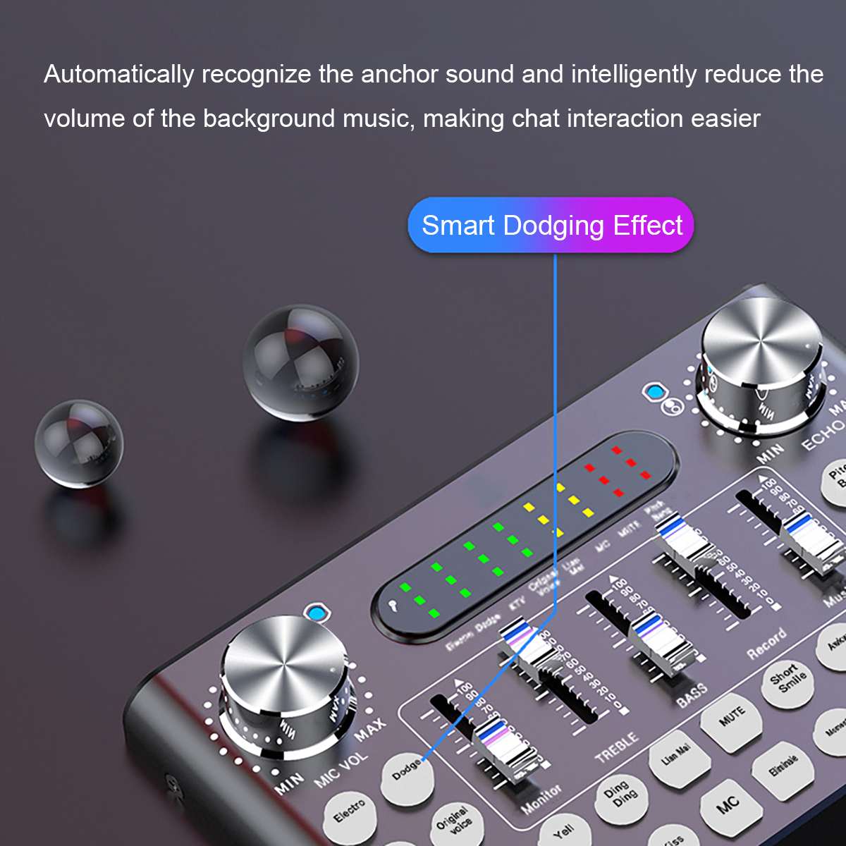 Sound Card Bluetooth Webcast Live Sound Card 18 sound effects Dual-core DSP Microphone Sound Card for Computer Mobile Phone KTV