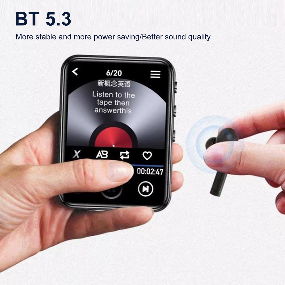 MP3 MP4 Player HiFi MP4 Walkman Full Touch Screen Bluetooth-Compatible Portable MP3 Player with Speaker FM/E-book/Recorder