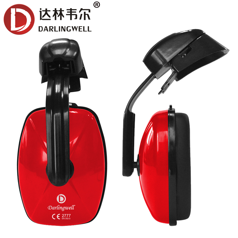 Oorbeschermer Voor Darlingwell Veiligheid Helm Opknoping Type Bouw Spoorweg Noise-Proof Oor Protector Mine Verkeer Werken Oorkap: Red