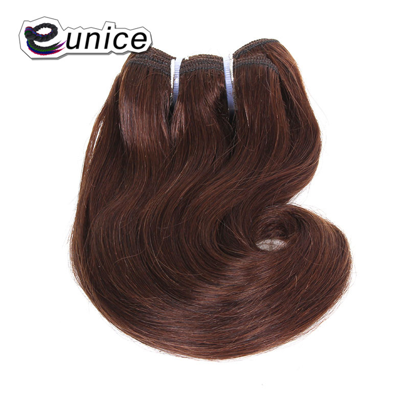 Tissage synthétique Body Wave court ombré-Eunice | Mèches de cheveux, 8 pouces 100g 12 couleurs, 4 pièces/lot: n ° 4