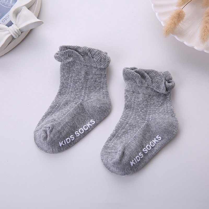 Summer Cotton Mesh Baby Socks Anti-Slip Toddler Infant Sock Princess Lace Ankle Socks For 0-24Months