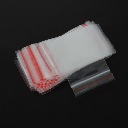 100 Stuks 4X6Cm Zip Sieraden Pil Hersluitbare Resealable Pouch Plastic Clear Tassen: Default Title