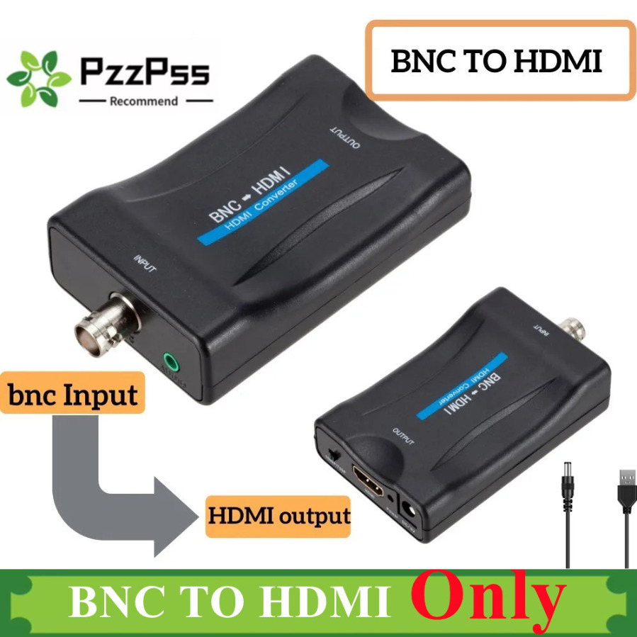 Adaptador conversor compatível bnc para hdmi, fêmea cvbs bnc hd coaxial 1080p saída hdcp gancho câmera de segurança dvrs vigilância