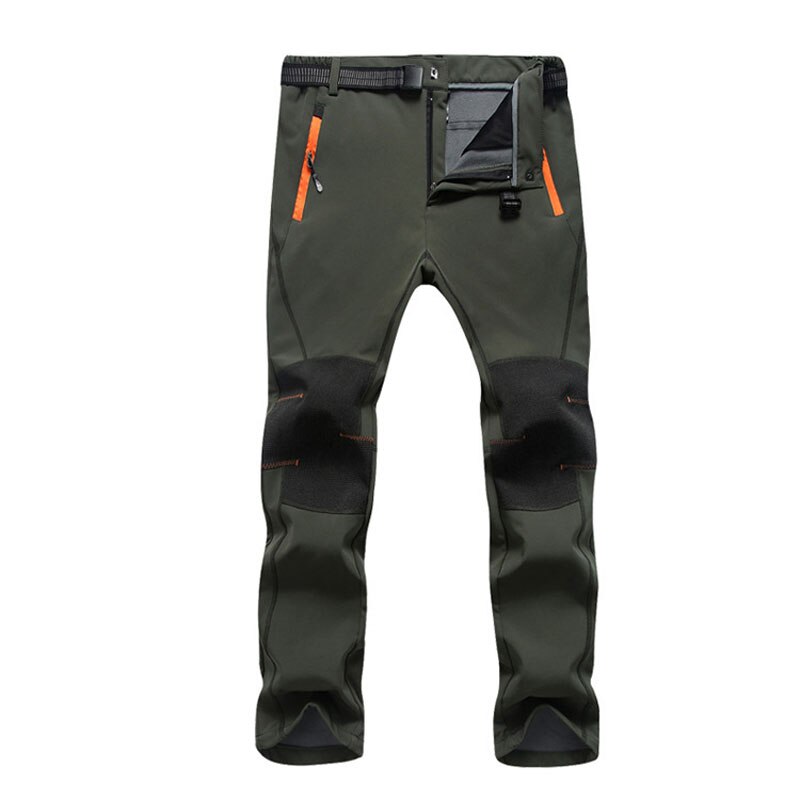 Zwarte, groene en grijze kleur waterdichte heren skibroek voor bergbeklimmen, outdoor vissen, kamperen, warme broek in grote maten: Legergroen (heren) / 4xl