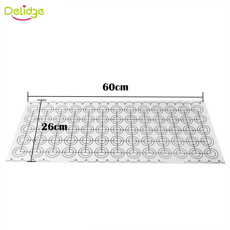 Delidge 1 pc 65 Gaten Macaron Bakken Mat Siliconen + Glasvezel Grote Maat Kneden Deeg Pad DIY Gebak Oven bakken Liner