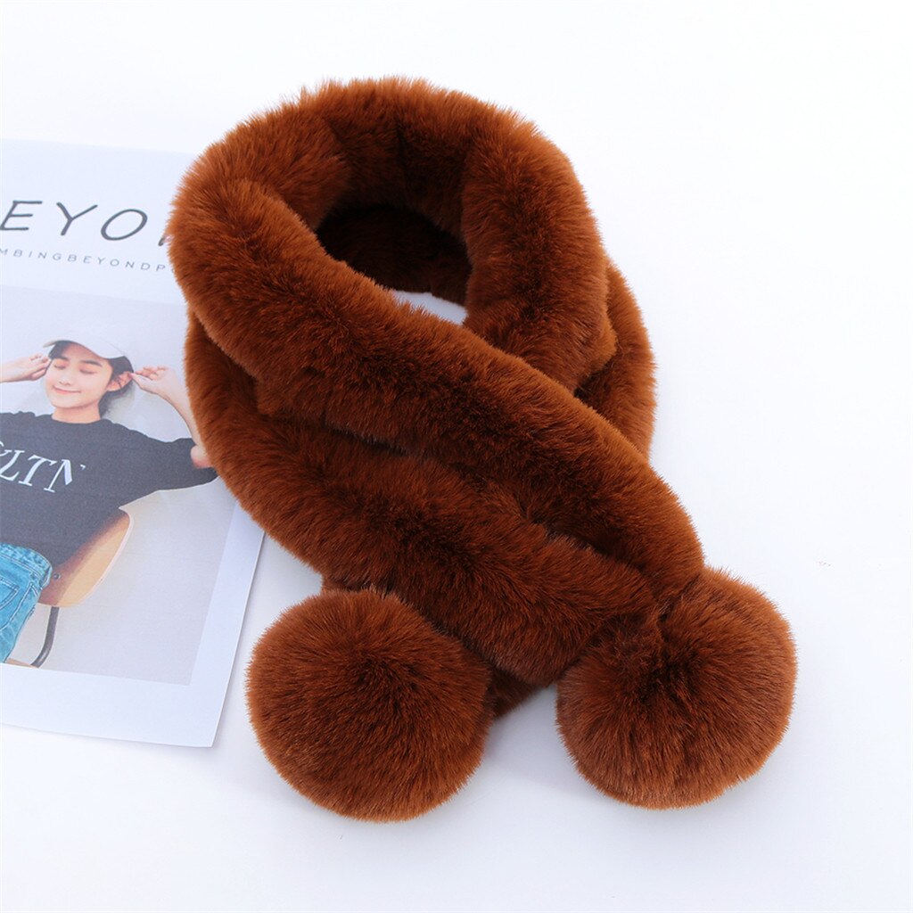 Enfants hiver écharpe pompon bébé écharpe garçons filles cou écharpes à tricoter avec fourrure boule foulard echarpe foulard A20