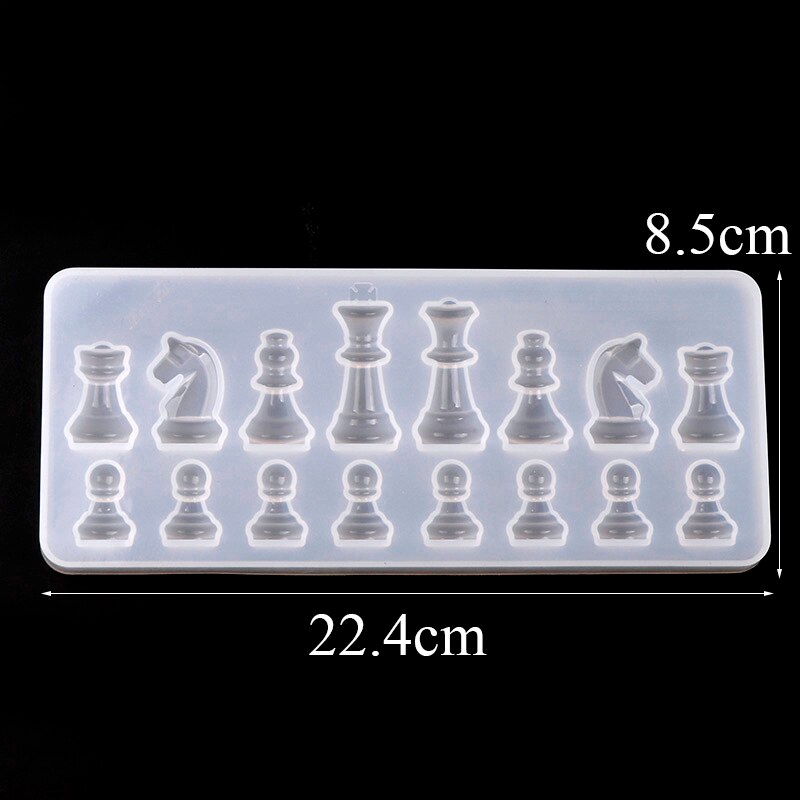 Molde de silicona con forma de ajedrez Internacional, molde DIY de arcilla, molde de resina Epoxy para decoración de colgantes, molde de caramelo bombón pastel 1 pieza