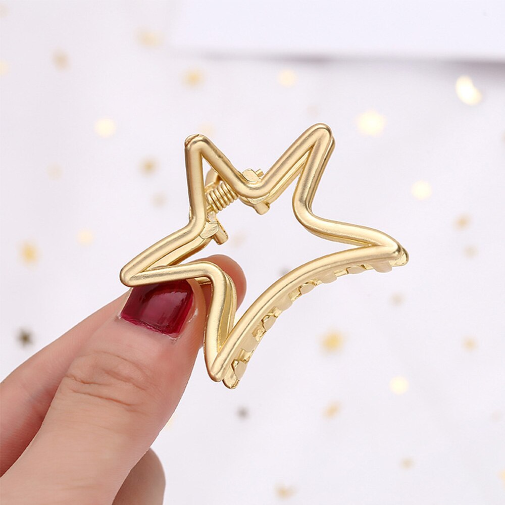 9Styles 2Colors Geometric Hair Claw For Women Girl Clamps Hair Crab Metal Gold Hair Clip Claw Accessories Hairpins Ornament: A gold