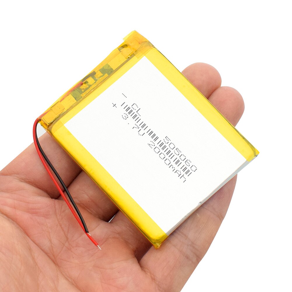 GPS Li Po Battery 2Pcs 3.7V Model 505060 Polymer Lithium Batteria Rechargeable 2000MAH Capacity Li ion Cell For Amplifier