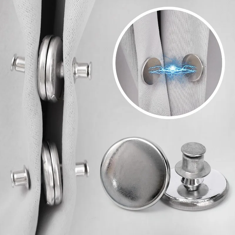 Boucles magnétiques pour rideaux de bain, poignées sans clous, rideaux de fenêtre amovibles, empêche la lumière, boutons de fermeture, clips, accessoires de construction magnétiques
